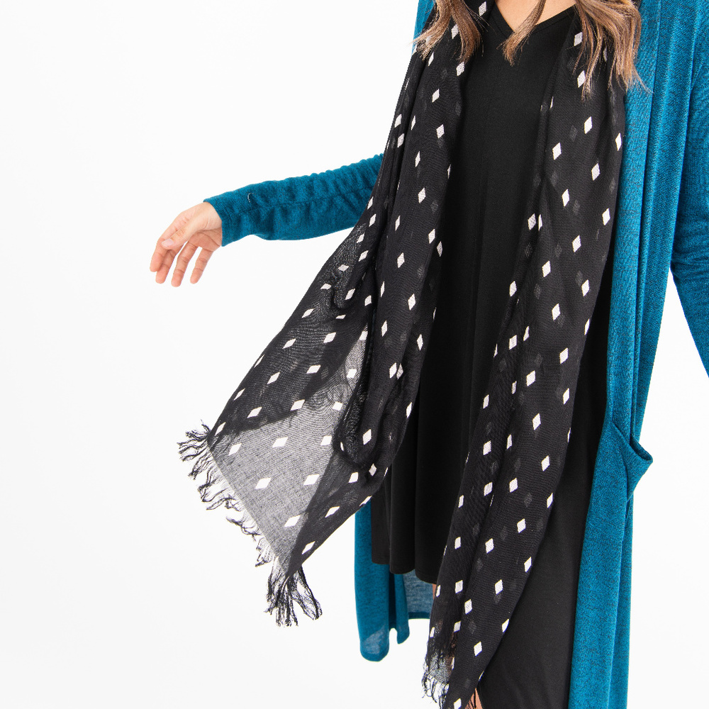 Everyday Scarf Diamond Dots - Vintage Black